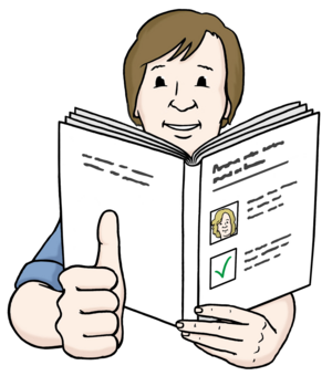 Ein Mann liest ein Buch in Leichter Sprache