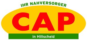 Das CAP-Logo in rot, gelb und grün: Ihr Nahversorger CAP in Hillscheid.